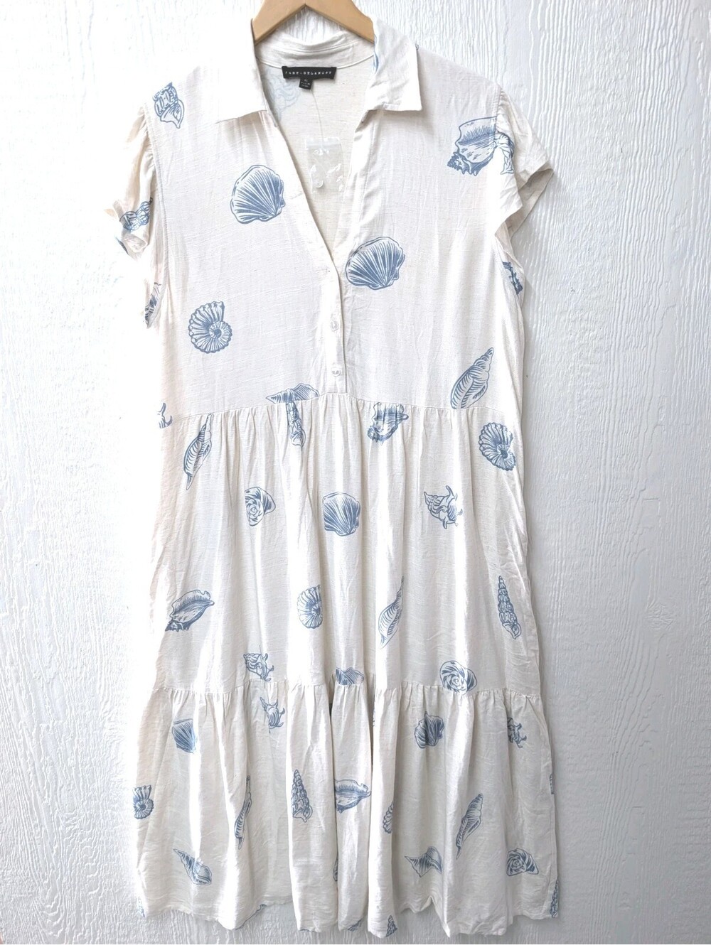 NWT Jane and Delancey Seashell Maxi Dress Beachy Coastal Linen Size XL